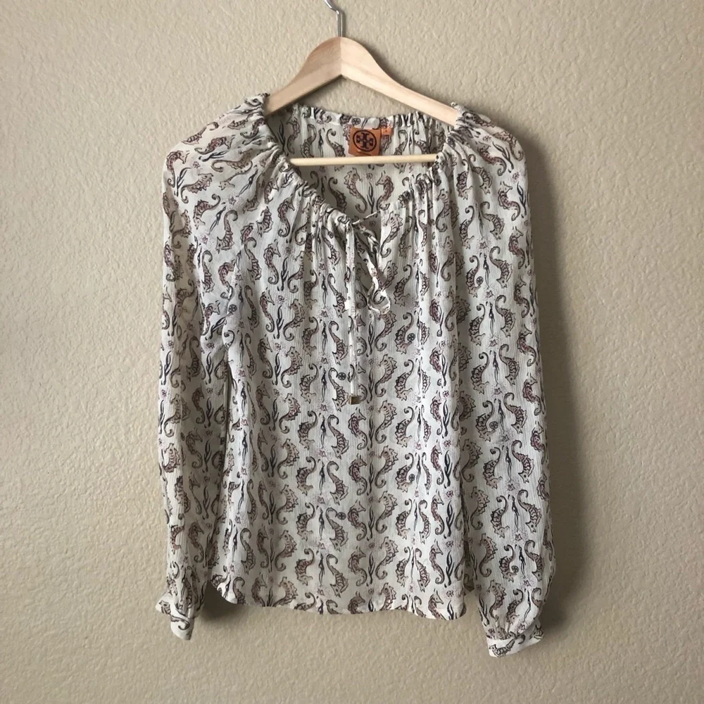 Tory Burch Sophie tunic seahorse print